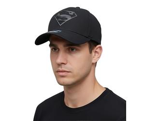 Legend Icon Officielle DC Comics Superman Logo Rubber Snapback Baseball cap - Unisex Casquette | Adjustable Hat with Visor | Streetwear,One Size,Noir