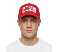 LEGEND ICON Officielle Marvel Logo 3D Blanche Snapback Baseball cap - Unisex Casquette | Adjustable Hat with Visor | Streetwear,One Size,Red
