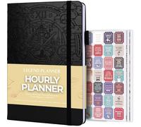 Legend Planner Agenda oraria - Agenda settimanale e giornaliera con fessure orarie. Agenda per appuntamenti per lavoro, senza data, A5 (nero)