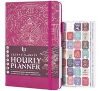 Legend Planner Agenda oraria - Agenda settimanale e giornaliera con fessure orarie. Agenda per appuntamenti per lavoro, senza data, A5 (rosa acceso)