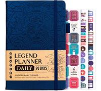 Legend Planner Giornaliero per 3 mesi - Agenda settimanale e giornaliera deluxe senza data per raggiungere i tuoi obiettivi e vivere più felice. Taccuino organizer e diario della produttività.
