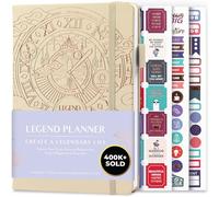 Legend Planner - Migliore agenda settimanale e calendario mensile per aumentare la produttività, raggiungere obiettivi e gestione del tempo principale - A5, Senza date (Conchiglia, Lamina d'oro)