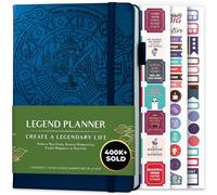 Legend Planner - Migliore agenda settimanale e calendario mensile per aumentare la produttività, raggiungere obiettivi e gestione del tempo principale - A5, Senza date (Mistico blu)
