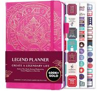 Legend Planner - Migliore agenda settimanale e calendario mensile per aumentare la produttività, raggiungere obiettivi e gestione del tempo principale - A5, Senza date (Rosa, Lamina d'oro)