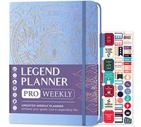 Legend Planner PRO - Agenda settimanale e mensile Deluxe per aumentare la produttività e raggiungere i tuoi obiettivi, agenda organizer per la gestione del tempo, non datato, copertina rigida 18 x