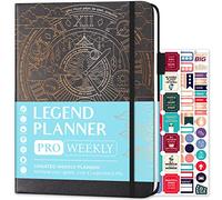 Legend Planner PRO - Agenda settimanale e mensile non datata per obiettivi e produttività, organizer per gestione del tempo, 18 x 25,5 cm, grigio mistico