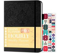 Legend Planner Programmazione oraria, agenda settimanale e giornaliera con fessure orarie, diario per appuntamenti per lavoro e personale, A4 (nero)