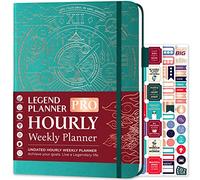 Legend Planner Programmazione oraria - Agenda settimanale e giornaliera con fessure orarie, diario per appuntamenti per lavoro e personale, A4 (viridian)