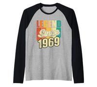 Legend Since 1969 Anno di Nascita Compleanno Bday Party Maglia con Maniche Raglan
