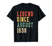Legend Since 88 Agosto Compleanno 1938 Uomo Donna 88 Anni Maglietta