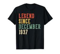 Legend Since 89 Dicembre Compleanno 1937 Donne 89 Anni Maglietta