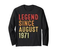 Legend Since August 1971 Vintage 1971 Idea Birth Of Birthday Maglia a Manica