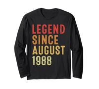 Legend Since August 1988 Vintage 1988 Idea Birth Of Birthday Maglia a Manica
