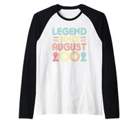 Legend Since August 2002 Vintage 24 Years Old 24th Birthday Maglia con Maniche Raglan