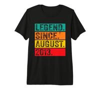 Legend Since August 2013 13th Birthday Retro 13 Years Old Maglietta Premium