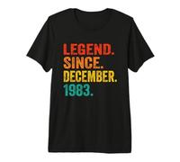 Legend Since December 1983 Retro 43 Years Old 43rd Birthday Maglietta Premium