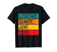 Legend Since June 2001 25 Years Old 25th Birthday Vintage Maglietta