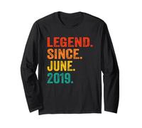 Legend Since June 2019 Vintage 7 Years Old Age 7th Birthday Maglia a Manica