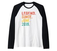 Legend Since June 2019 Vintage 7 Years Old Age 7th Birthday Maglia con Maniche Raglan