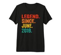 Legend Since June 2019 Vintage 7 Years Old Age 7th Birthday Maglietta Premium