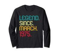 Legend Since March 1975 Vintage March 1975 Retro Men Women Maglia a Manica
