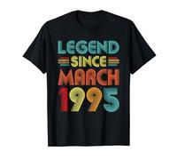 Legend Since March 1995 Birth Of Birthday 1995 Vintage Idea Maglietta