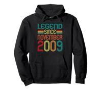 Legend Since November 2009 Retro 17 Years Old 17th Birthday Felpa con Cappuccio