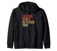 Legend Since October 1981 Vintage 1981 Birth Of Birthday Felpa con Cappuccio