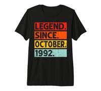 Legend Since October 1992 34th Birthday 34 Years Old Vintage Maglietta Premium