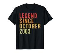 Legend Since October 2003 Vintage 2003 Birth Of Birthday Maglietta