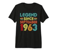 Legend Since September 1963 63rd Birthday Retro 63 Years Old Maglietta Premium