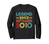 Legend Since September 2010 16th Birthday Retro 16 Years Old Maglia a Manica