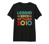 Legend Since September 2010 16th Birthday Retro 16 Years Old Maglietta Premium