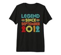 Legend Since September 2012 14th Birthday Retro 14 Years Old Maglietta Premium