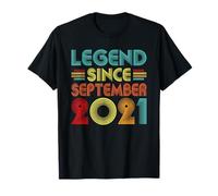 Legend Since September 2021 5th Birthday Retro 5 Years Old Maglietta