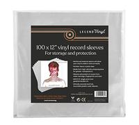 Legend Vinyl 100 buste esterne in vinile da 30,5 cm, trasparenti, resistenti alle pieghe, non sbiadiscono, compatibili con la maggior parte dei dischi in vinile e doppi, Chiaro, Moderno