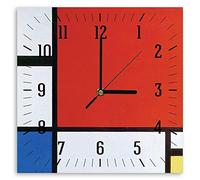 LegendArte - Orologio murale - Composizione Ii In Rosso, Blu E Giallo - Piet Mondrian - Decorazione da Parete cm. 30x30
