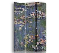 Legendarte - Paravento - Separè per Interni Lo Stagno Con Ninfee - Claude Monet cm. 110x150 (3 x)
