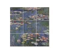 LegendArte - Quadro Multipannello Lo Stagno Con Ninfee - Claude Monet cm. 150x150 (9 pannelli)