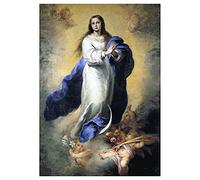 LegendArte - Stampa su tela - Immacolata Concezione Dell'Escorial - Bartolomé Esteban Murillo - Quadro su Tela, Decorazione Parete cm. 50x70
