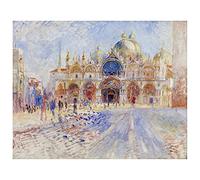 LegendArte - Stampa su tela - La Piazza San Marco, Venezia - Pierre Auguste Renoir - Quadro su Tela, Decorazione Parete cm. 60x75