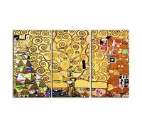 LegendArte - Stampa su tela - L'Albero Della Vita (3 Pannelli) - Gustav Klimt - Quadro su Tela, Decorazione Parete cm. 150x90 (3 pannelli)