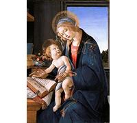 LegendArte - Stampa su tela - Madonna Del Libro - Sandro Botticelli - Quadro su Tela, Decorazione Parete cm. 60x90