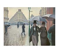 LegendArte - Stampa su tela - Parigi In Un Giorno Di Pioggia - Gustave Caillebotte - Quadro su Tela, Decorazione Parete cm. 50x60