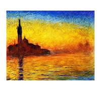 LegendArte - Stampa su tela - San Giorgio Maggiore Al Crepuscolo - Claude Monet - Quadro su Tela, Decorazione Parete cm. 40x50