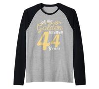Legendary 44 Year golden Marriage anniversary Crew Men Women Maglia con Maniche Raglan