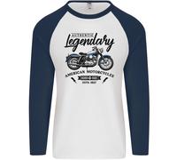 Legendary Motocicletta Biker Cafe Racer Uomo L/S Baseball T-Shirt