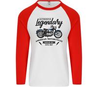 Legendary Motocicletta Biker Cafe Racer Uomo L/S Baseball T-Shirt
