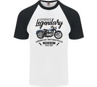 Legendary Motorcycles Biker Cafe Racer Uomo S/S Baseball T-Shirt