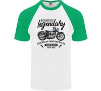 Legendary Motorcycles Biker Cafe Racer Uomo S/S Baseball T-Shirt